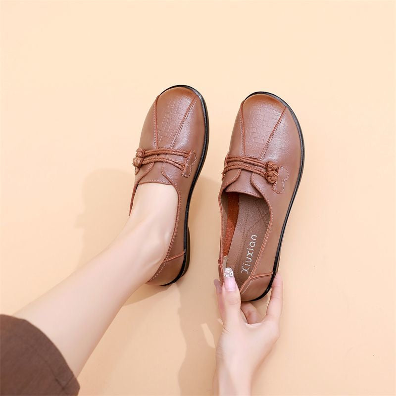 Zapatos planos de cuero con suela blanda y antideslizantes