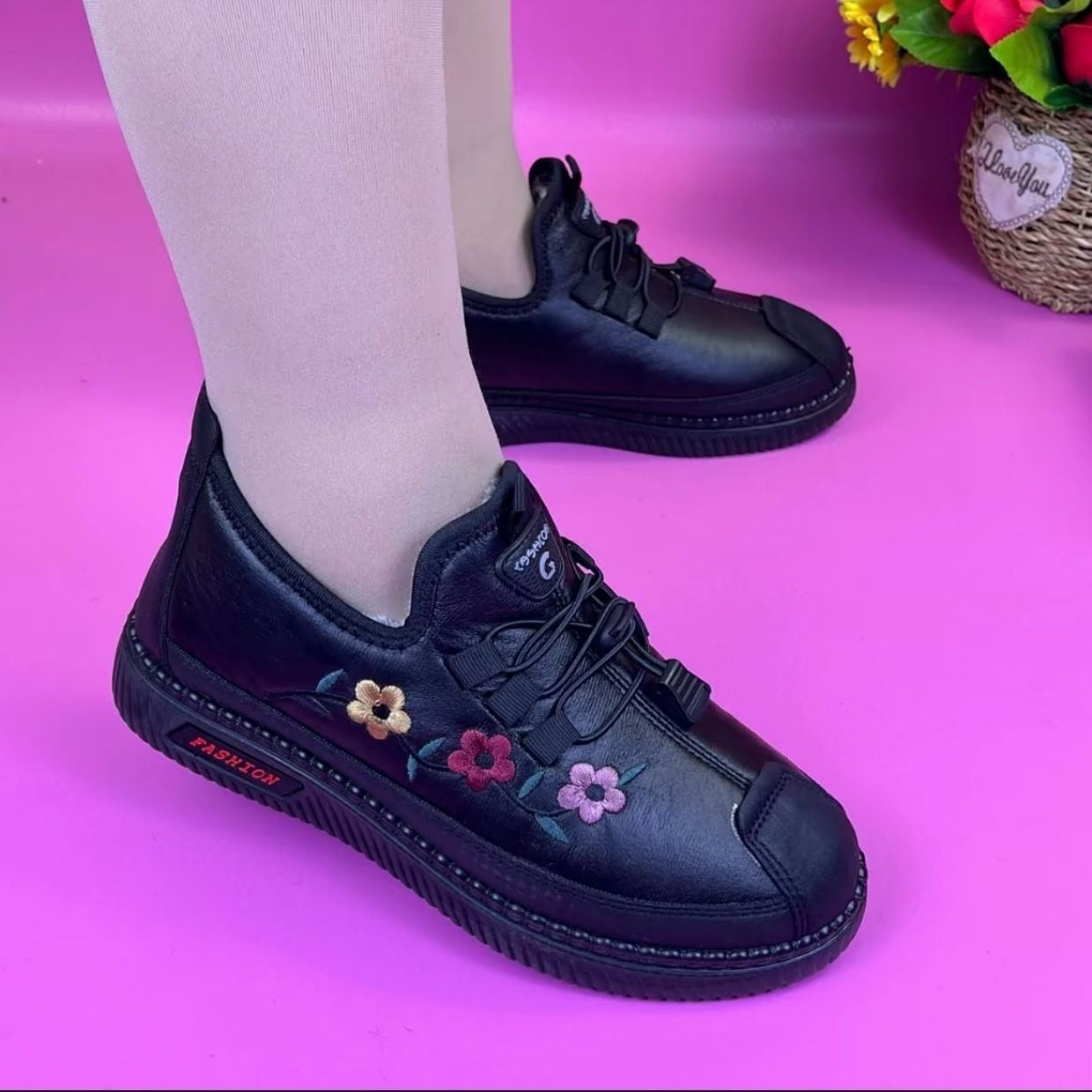 Zapatos de mujer de piel de felpa