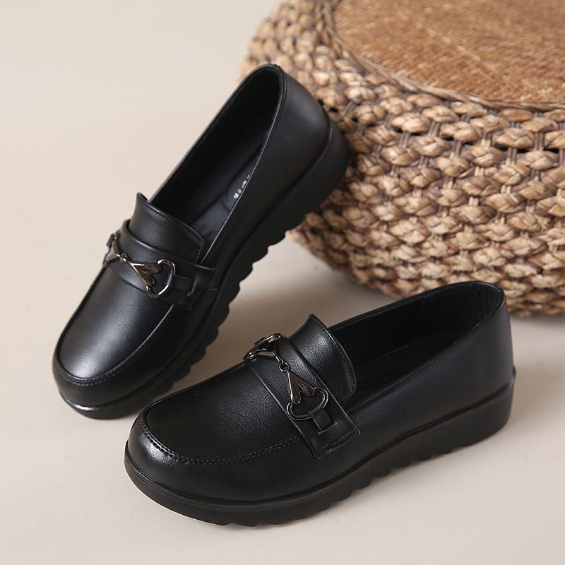 Zapatos antideslizantes de suela blanda de cuero genuino