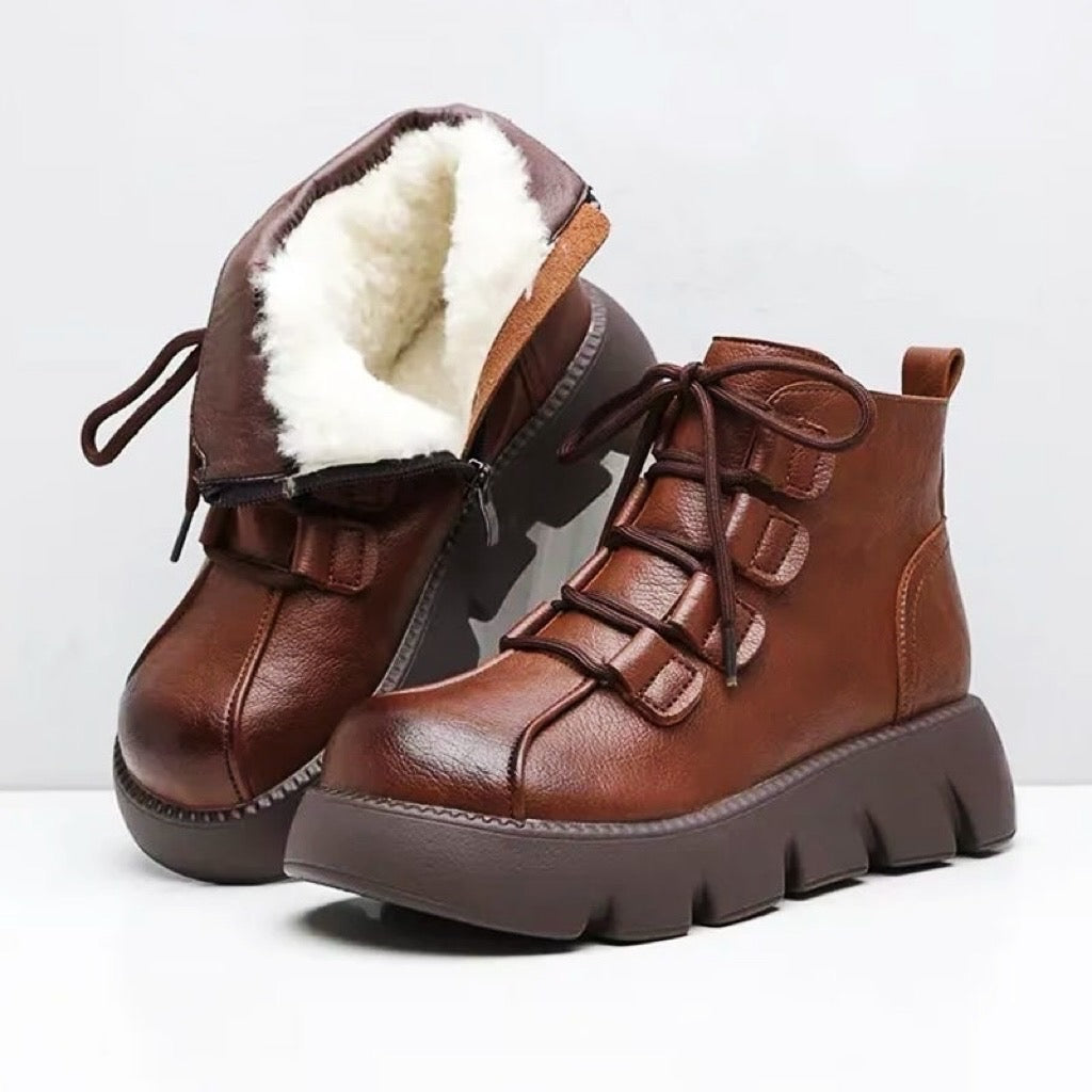 Botas de nieve de piel suave