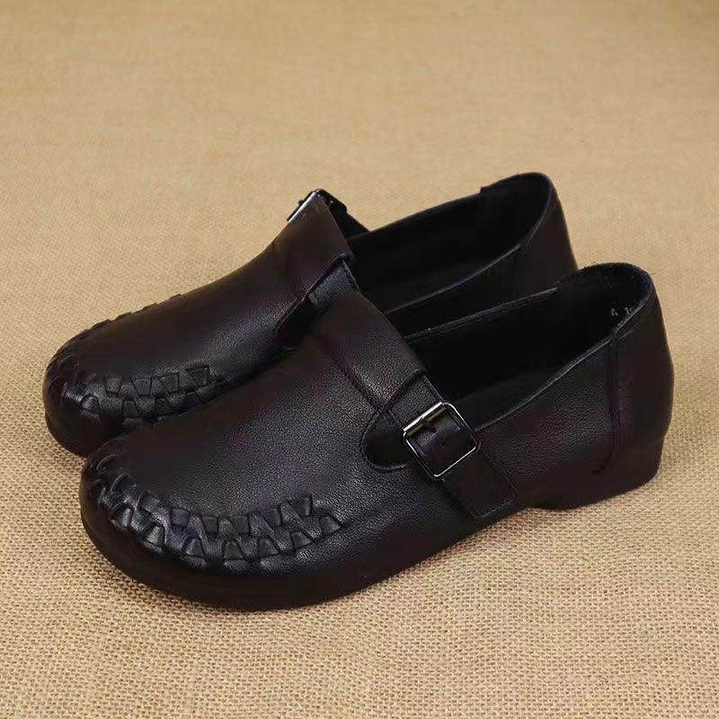 Zapatos planos de piel de vacuno suave