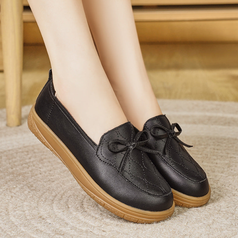 Zapatos planos antideslizantes de piel suave