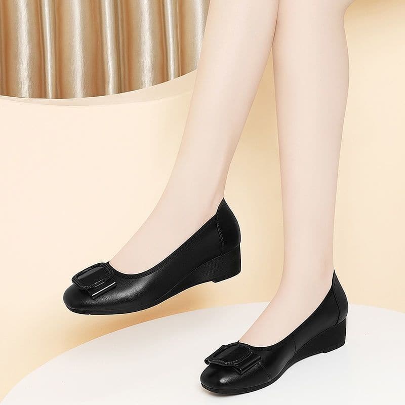 Zapatos planos de cuero suave