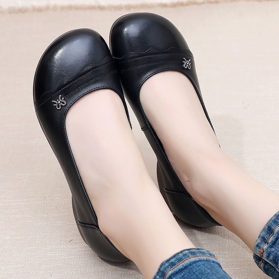 Zapatos de piel de vacuno antideslizantes con punta redonda