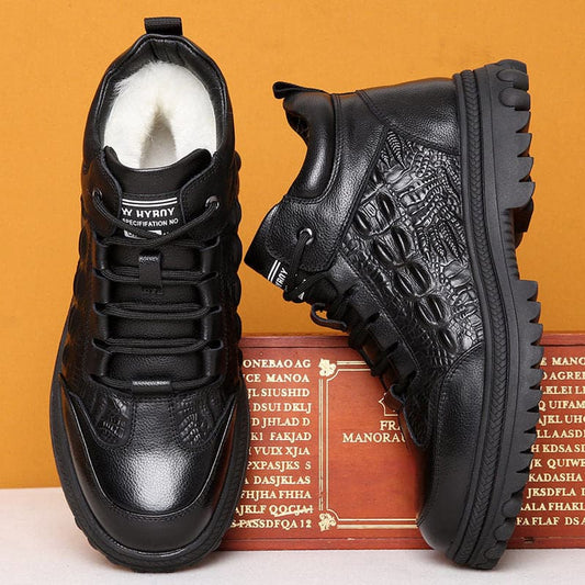 [100% piel de vacuno] zapatos cálidos para hombre