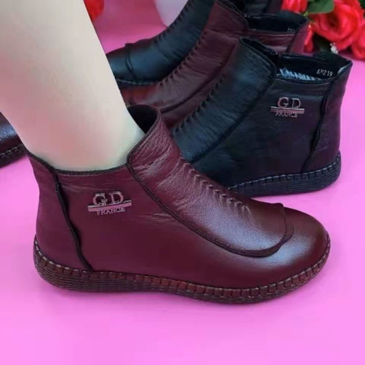 Botas de mujer de terciopelo de invierno (piel auténtica)