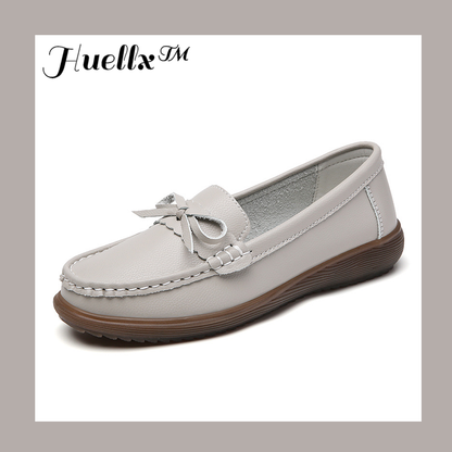 Zapatos de mujer de piel auténtica con suela blanda