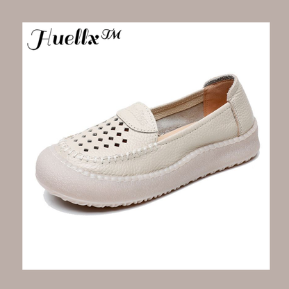 Zapatos de punta redonda 100% cuero genuino