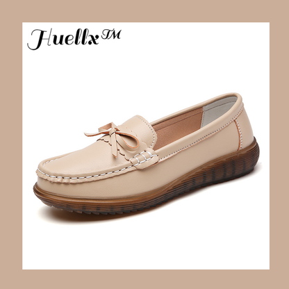 Zapatos de mujer de piel auténtica con suela blanda