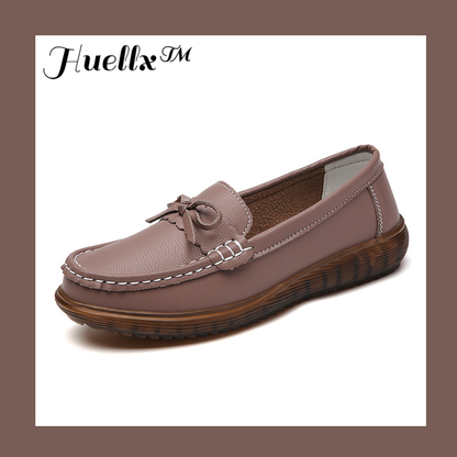 Zapatos de mujer de piel auténtica con suela blanda