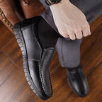 Herenleren schoenen met zachte zool