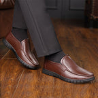 Herenleren schoenen met zachte zool