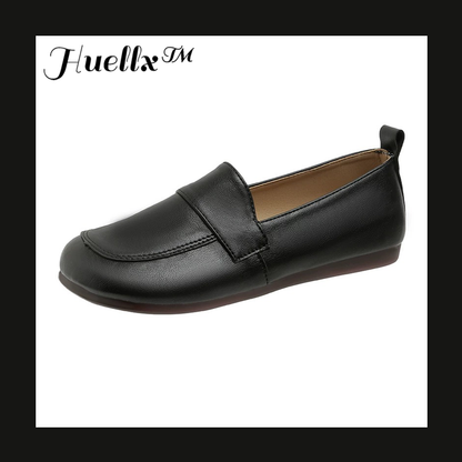 Zapatos de cuero retro de tacón bajo