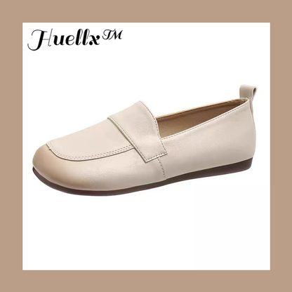 Zapatos de cuero retro de tacón bajo
