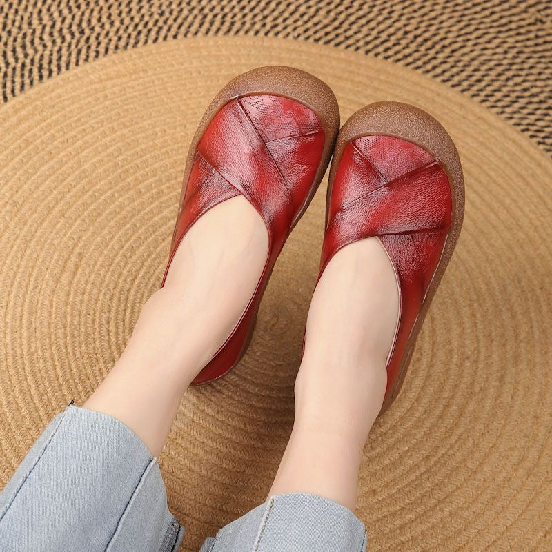 Vintage leren damesschoenen met hoog comfort