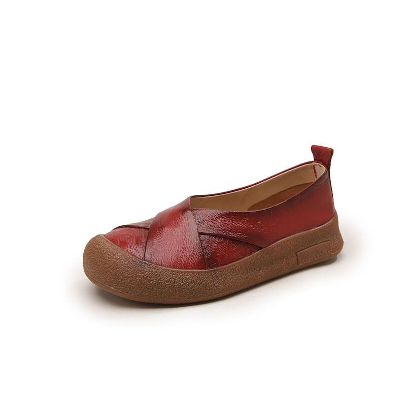 Vintage leren damesschoenen met hoog comfort