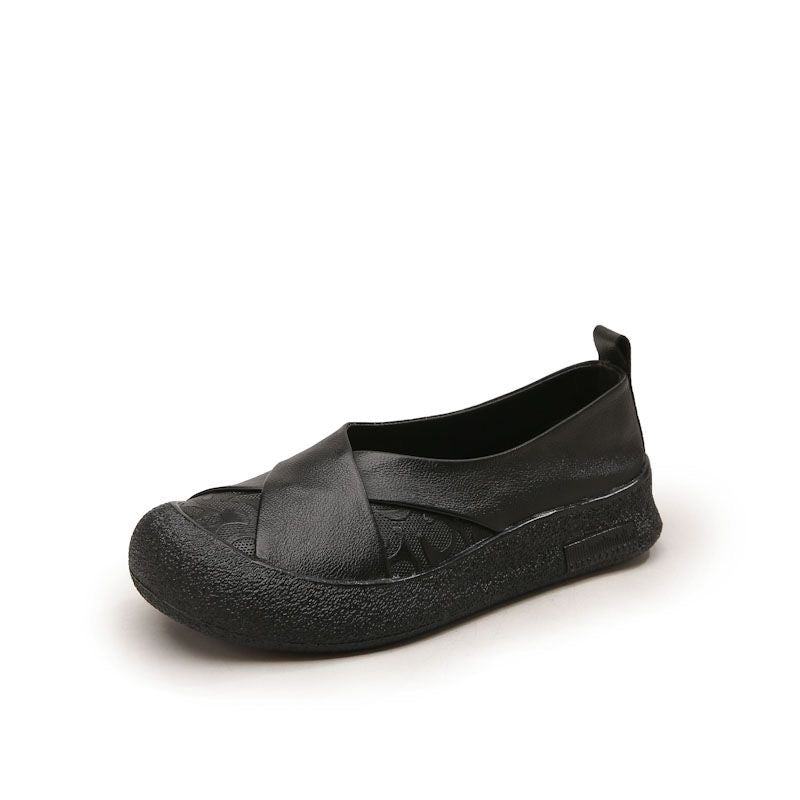 Vintage leren damesschoenen met hoog comfort