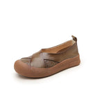 Vintage leren damesschoenen met hoog comfort