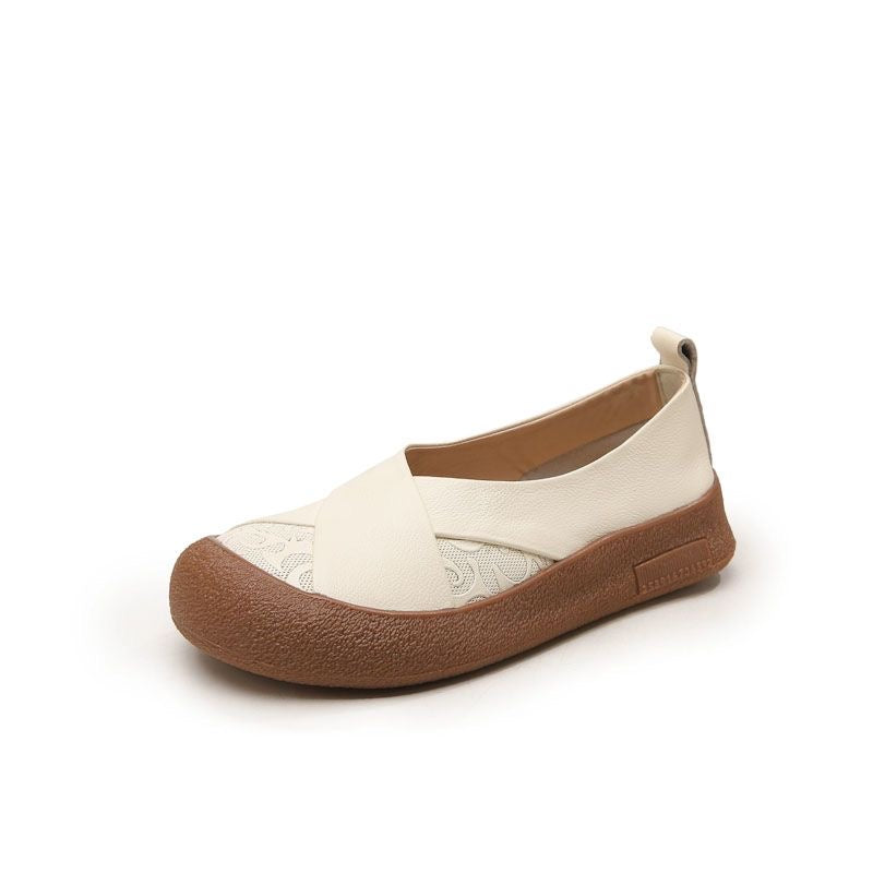 Vintage leren damesschoenen met hoog comfort