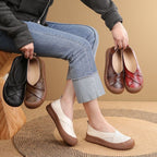 Vintage leren damesschoenen met hoog comfort