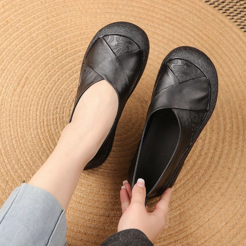 Vintage leren damesschoenen met hoog comfort