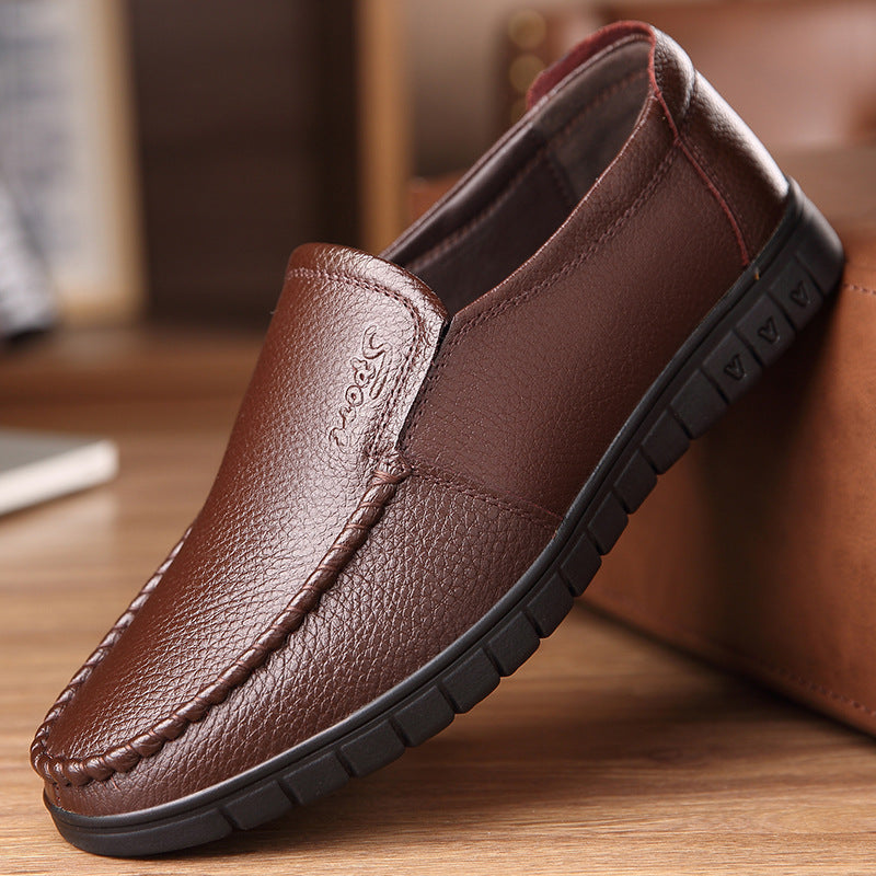 Herenleren schoenen met zachte zool