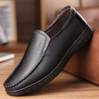 Herenleren schoenen met zachte zool