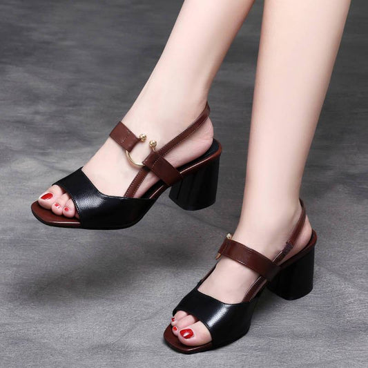 Sandalias de tacón grueso