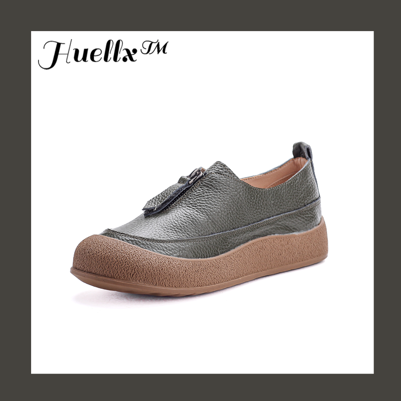 Zapatos de cuero vacuno estilo vintage para mujer