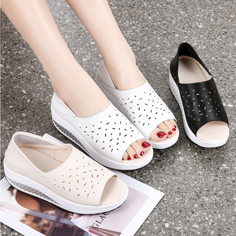 Sandalias con espalda de boca de pez