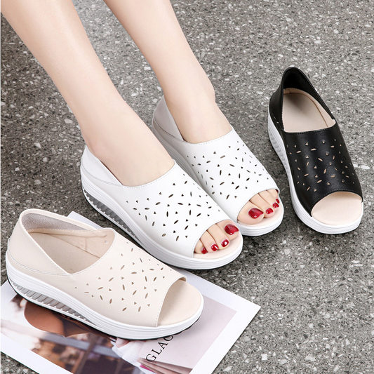 Sandalias con espalda de boca de pez