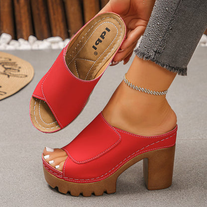 Sandalias de plataforma elegantes con puntera abierta