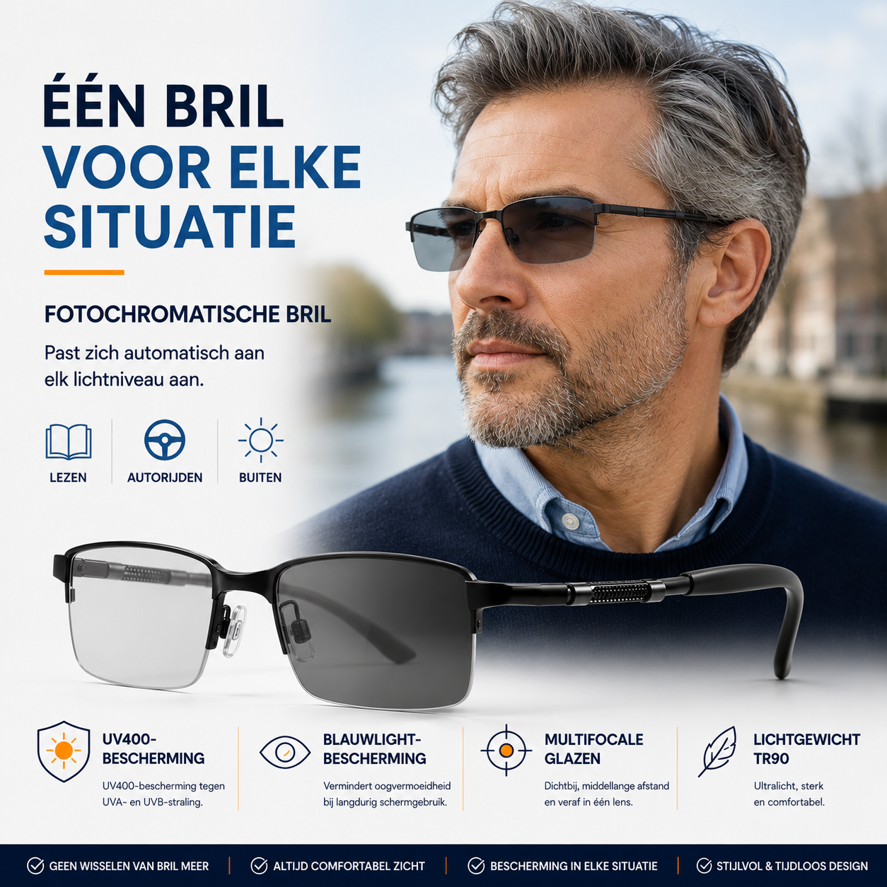 Half-Randloze Meekleurende Leesbril