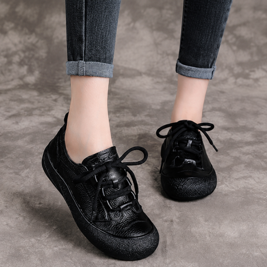 Orthopedische leren schoenen met ronde neus en zachte zool