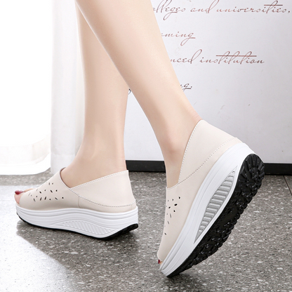 Sandalias con espalda de boca de pez