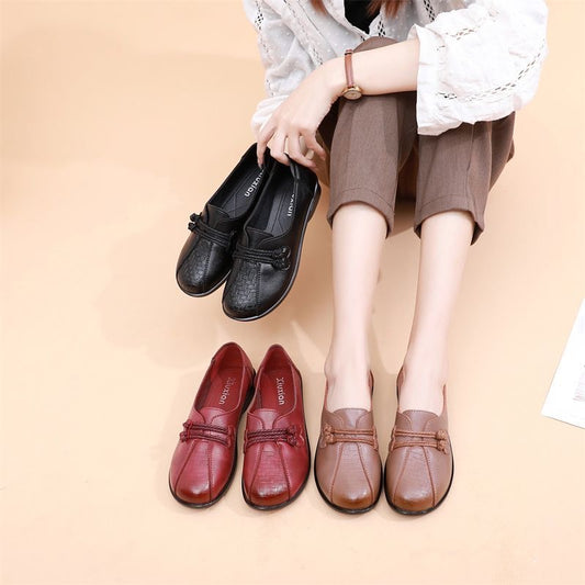 Zapatos planos de cuero con suela blanda y antideslizantes