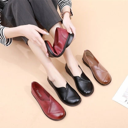 Zapatos de cuero antideslizantes con suela blanda