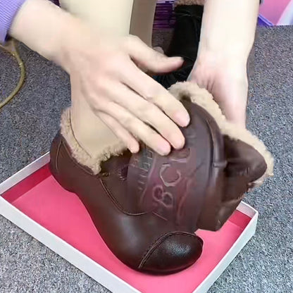 Zapatos de cuero grueso y cálido
