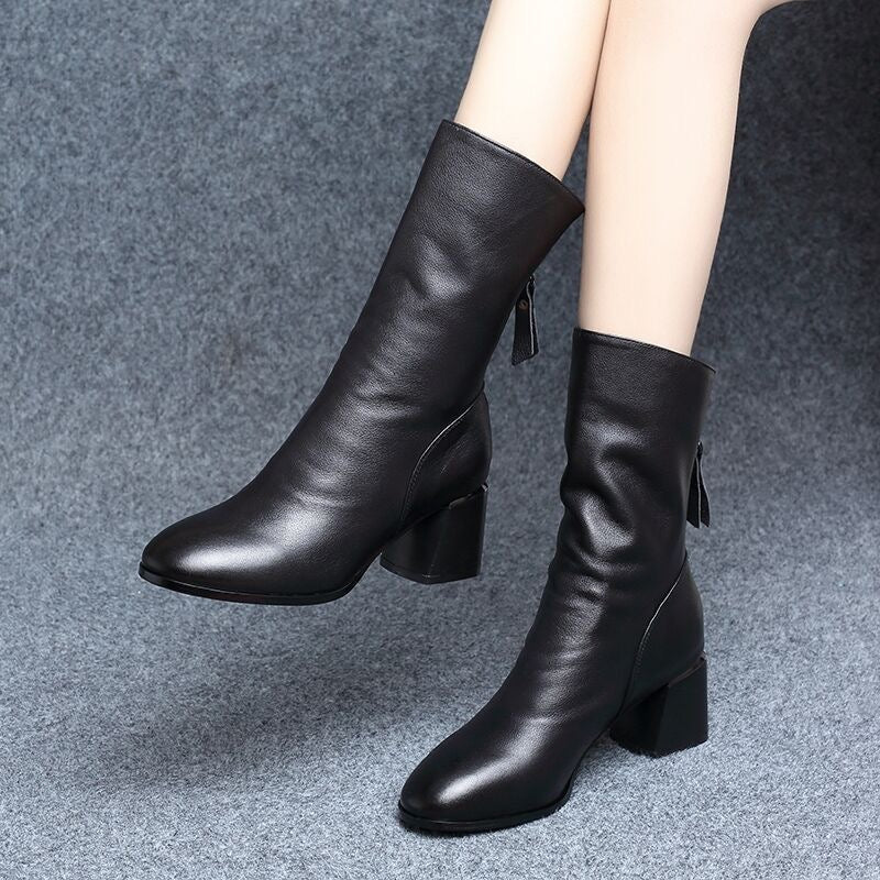 Botas media caña mujer de piel suave