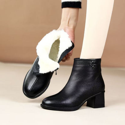 Botines de tacón grueso para mujer