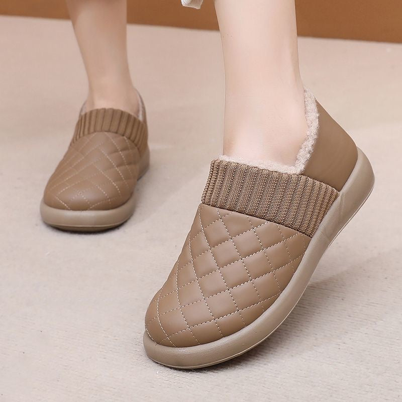 Zapatos planos antideslizantes con forro polar