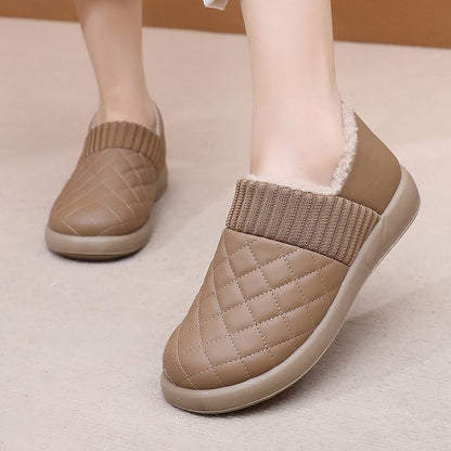Zapatos planos antideslizantes con forro polar
