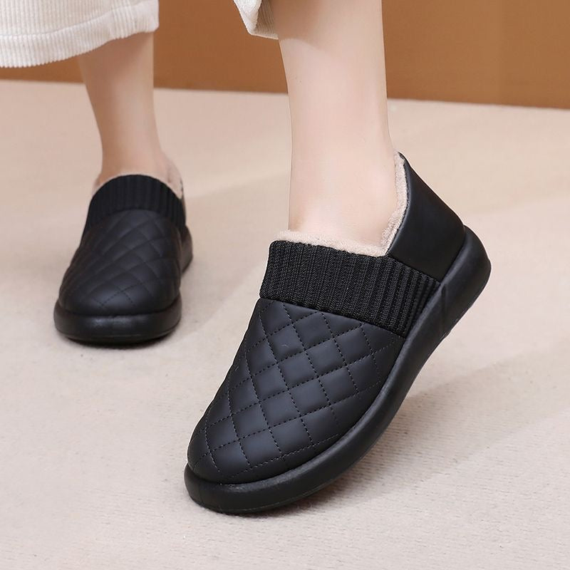 Zapatos planos antideslizantes con forro polar