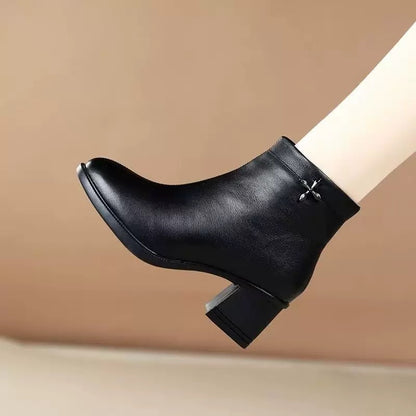 Botines de tacón grueso para mujer