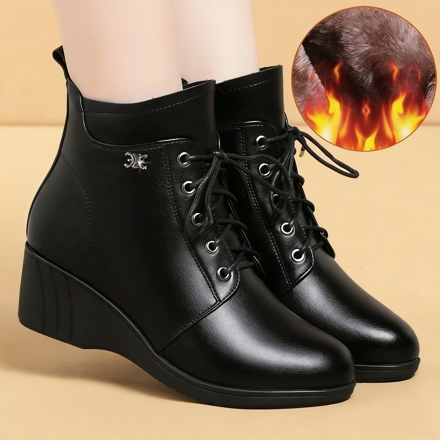Botas de cuero cómodas de suela blanda