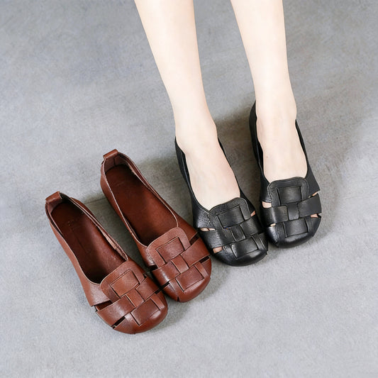 Zapatos de piel tejida suave