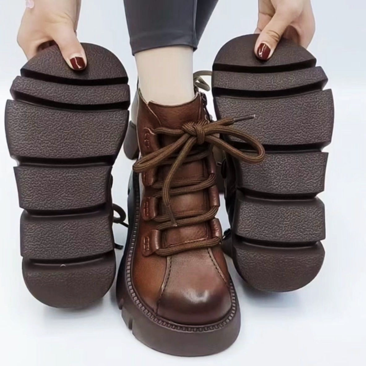 Botas de nieve de piel suave