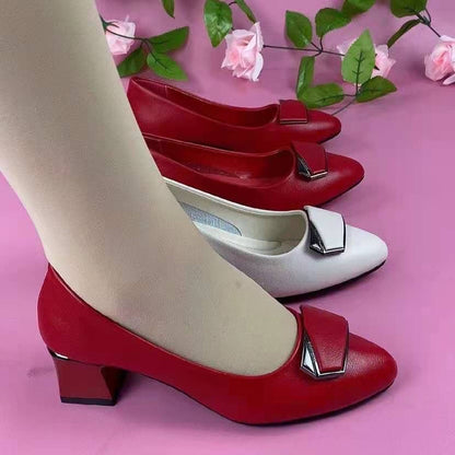 Zapatos de piel con tacón alto y suela blanda