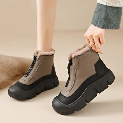 Botas martin con cremallera y suela gruesa