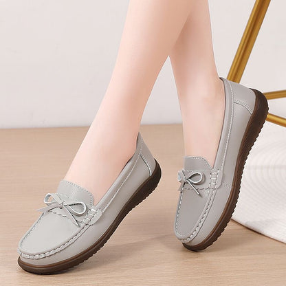 Zapatos de mujer de piel auténtica con suela blanda